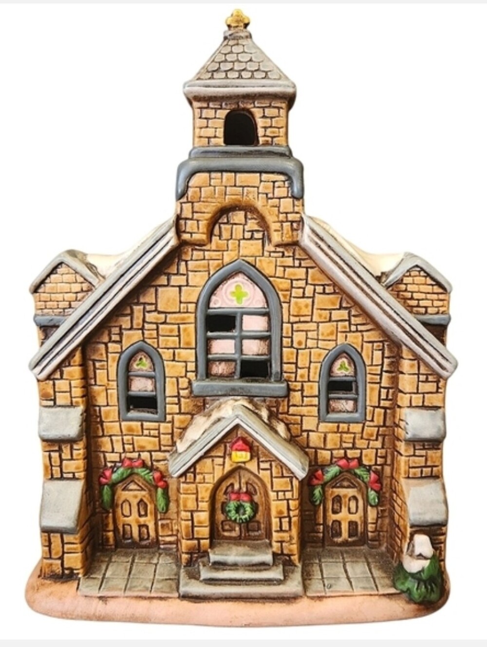 Vintage Ceramic Lefton Christmas Old Stone Church from the Colonial Village